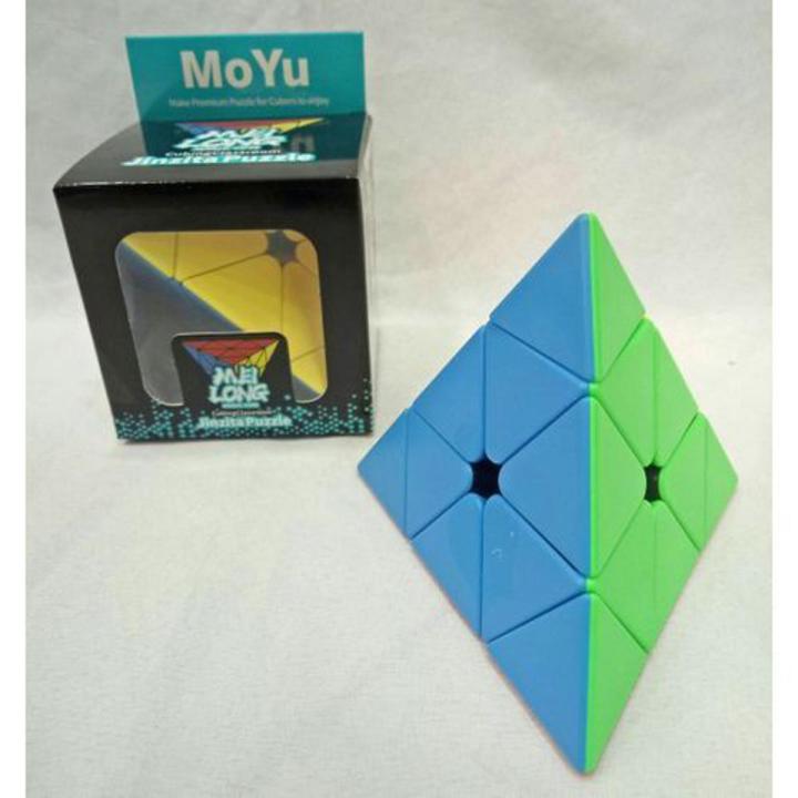 Pyramid Cube 3x3 Sticker less Best Quality Fast Speed Triangular Magic Rubiks Cube Smooth Educational Puzzle Toys