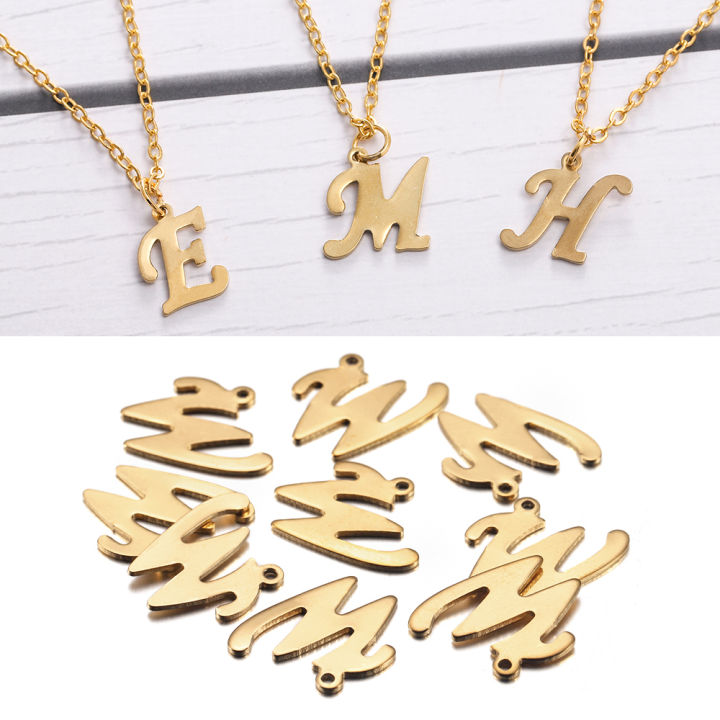 30/50Pcs Stainless steel English Alphabet Letters Charms Pendants AZ