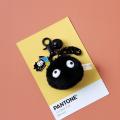 Cute Small Black Charcoal Ball Plush Key Chain Wizard Key Chains Japan Anime Keyrings Lovely Pendant for Girls Bag Jewelry. 