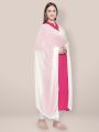 Plain Chiffon Dupatta with Lace Border. 