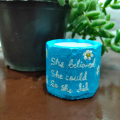3 PC Mini floral pot  with quotes for small plant and candle holder. 