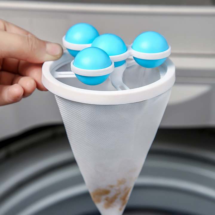 Washing Machine Floating Lint Filter Bag – Reusable Mesh Net for Hair ...
