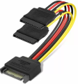 SATA Power Y Splitter Cable Connector – Male to Dual Female Connector - Power splitter, SATA power (Male) to SATA power (Female x 2). 