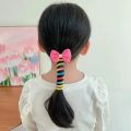 Rainbow Hair Rope Phone Scrunchies Korean Style Girls Phone Cord Spiral Hair Tie High Elastic Ponytail Rope Hair Accessories. 