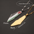 Stainless steel Palestinian Gaza map flag necklace. 