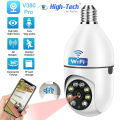 Bulb Camera Security PTZ  HD Bulb Camera WIFI PTZ  IP Camera v380 Pro 360 Rotation Day and Night Full color. 