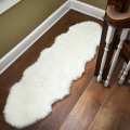Faux Sheepskin Rug Ivory White Sheep Foot Door Mat Rug 2ft x 3ft. 