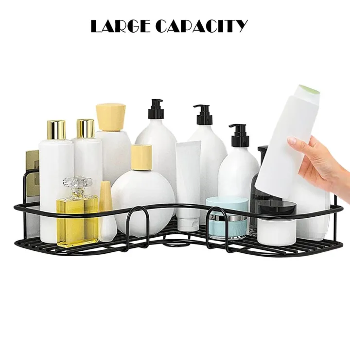 Heavy Duty Metal Bathroom corner Punch Rack Kitchen Corner Shelf ...