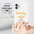 Jizetin for OPPO F19 Pro / A94 Case Side Design Phone Cover Lovely Cat Animals Print Edges Small Pattern Liquid Silicone INS Style Trend Case. 