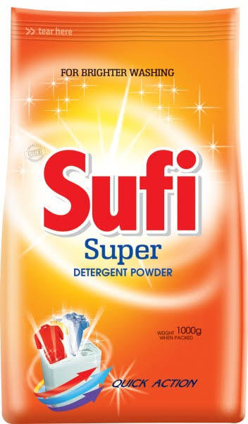 sufi super cleaning 1kg Washing powder Sufi detergent powder, Sufi ...