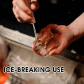HelloWorld Ice Breaking Tool Non-Slip Multipurpose Wooden Handle Ice Picks Breaking Gadget. 