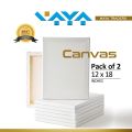 2 Pieces Of 12 X 18 Inches Primed Canvas Boards For Painting. 