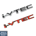 I-VTEC 3D Metal Car Letters | I-VTEC Sticker in Black color with silver outline and Red color with Black Outline | Trunk Badge I-VTEC Emblem IVTEC Logo Accessories. 