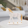 Resin White Gold Horse Statue Showpiece Horse Ornaments Horse Decor Resin Decor The Office Decor Mini Figurine White Horse Figurine The Office Stocking Stuffers Home Adorn Standing Horse Sculpture European Style Statue. 
