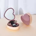 Jewellery & Multi-Purpose Storage Box with Mirror | Heart, Circle & Square Design Multi-Purpose Organizer | 3 Shape Designs. 
