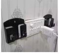Wall Mount Phone Holder | Phone Stand for Bed | Remote Control Holder with Hooks | Wall Mounted Storage Organizer. 