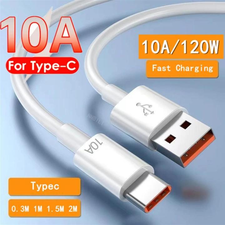 10A 120W USB Type C Fast Charging Cable For Samsung for xiaomi  Mi 12 for huawei Mate 40 50 2M USB C Super Fast Charger Data Cord