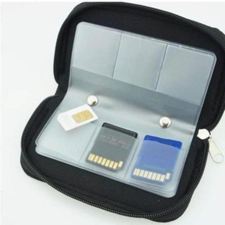 Bag Memory Cards Case To Keep Collection Of Memory cards For Cameras And Phone - Black