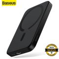 Baseus Magnetic Power Bank, 10000mAh Wireless Powerbank PD 20W with USB-C Cable, for MagSafe, for iPhone 16/15/14/13/12 Series, Black/White. 