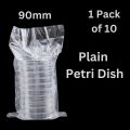 Plastic Petri Dishes 60mm to 90mm – Pack of 10 ( 1-6 Packs ) – Grid & Single Compartment, Stackable, Transparent, Vented – Perfect for Lab Work, Research, Bacteria & Fungi Culture, Science Experiments, School Projects, & Microbiology Study. 