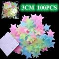 GLOWING STARS PACK OF 100 GLOWING LUMINOUS STARS AT NIGHT WITH DOUBLE TAPE. 