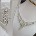 Silver Bridal Jewellary Set with Earrings & Tikka for Girls Woman. 
