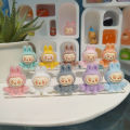 1Pcs Mini Flocking Labubus Ornament Cute Cartoon Ornaments Desktop Decoration SEVICH. 