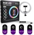 MJ26 10 Inch - RGB Led - Ring Light -  With PHONE HOLDER - Ringlight - Selfie ring light - studio light - tiktok ring light - camera light - studio lights - video light - Circle Ring Selfie -  Led Photographic -  Studio Light -  Youtube Live Show. 