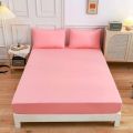 Jersey Fitted Bed Sheet With Pillow Covers. 