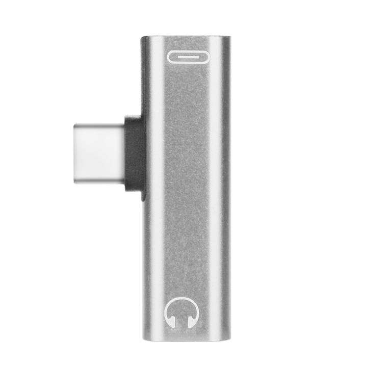 Portable 2 in 1 type C charge connector audio headphones adapter for MIUI Huawei