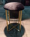 Velvet Cushion Stool X Base Designee For Home Dressing Stool Single Stool Ottoman Stool Fancy Golden Stool Bar Stool Wrought iron. 