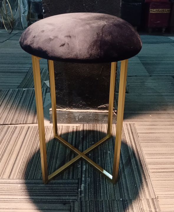 Velvet%20Cushion%20Stool%20X%20Base%20Designee%20For%20Home%20Dressing%20Stool%20Single%20Stool%20Ottoman%20Stool%20Fancy%20Golden%20Stool%20Bar%20Stool%20Wrought%20iron%20-%20Image%2010