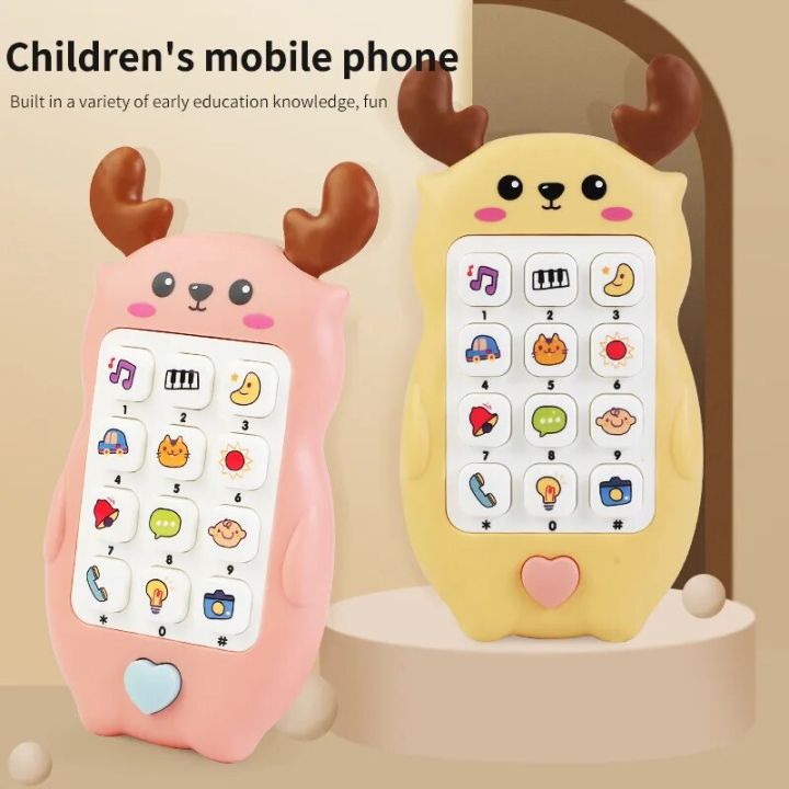 Montessori Educationtoys Can Chew on Light Music Mobile Baby Early Education Puzzle Phone Toys for Kids Gift