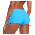 Women White Tight Shorts Summer Yoga Sporty Fitness Ruched Mini Short Pants With Drawstring Clothing. 