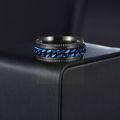 Black Stainless Steel Chain Spinner Ring for Men Chain Spinner Chala for Boys. 