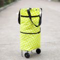 2 in 1 Foldable Grocery Shopping Trolleys with Wheels, Large Expandable Foldable Shopping Bag, Collapsible, Washable, Grocery Bag, Tote Bag. 
