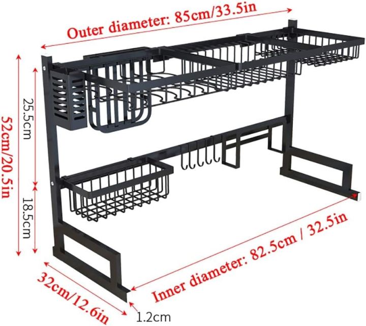 Over%20The%20Sink%20Dish%20Drying%20Rack%20with%20Fruit%20Basket%20Kitchen%20Counter%20Bowl%20Fork%20Cup%20Spoon%20Dish%20Drainer%20Dishrack%20Matte%20Black%20-%20Image%204