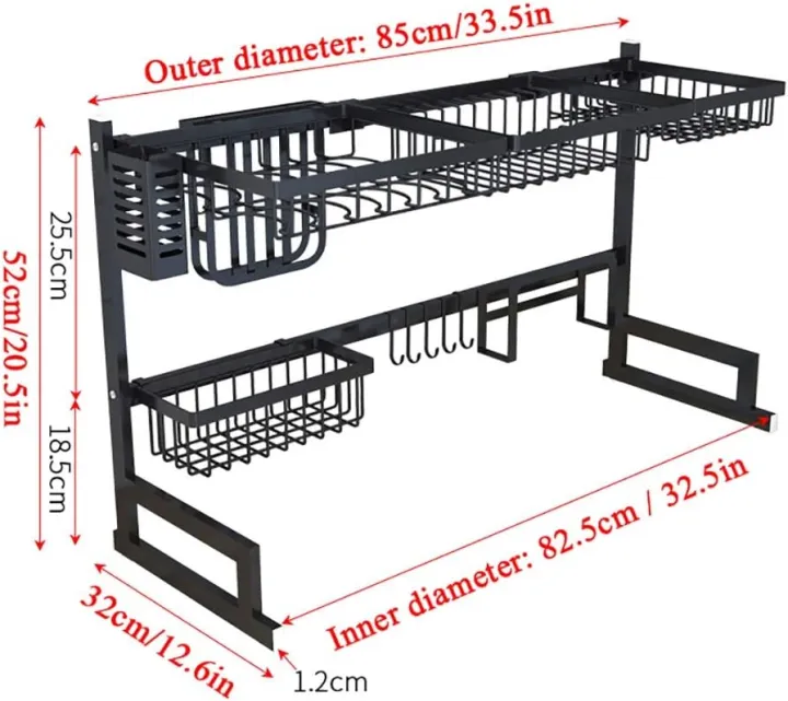 Over%20The%20Sink%20Dish%20Drying%20Rack%20with%20Fruit%20Basket%20Kitchen%20Counter%20Bowl%20Fork%20Cup%20Spoon%20Dish%20Drainer%20Dishrack%20Matte%20Black%20-%20Image%204