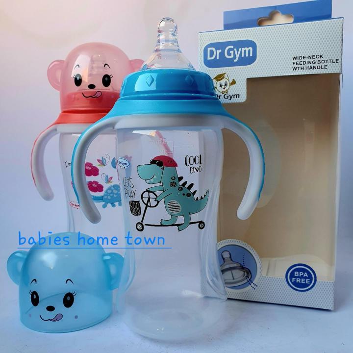 Dr gym baby feeder 350ml/12oz imported plastic feeding bottle, (1feeder)