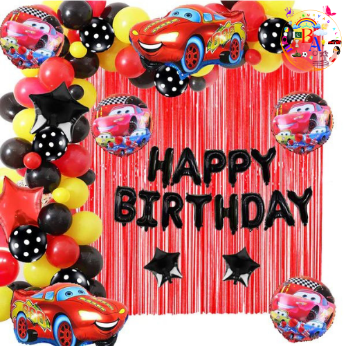 Lightning McQueen Car Happy Birthday Theme Set​ Of 125 Pcs