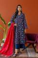 Orient Unstitched 3 Piece Printed Khaddar Shirt , Khaddar Pant And Khaddar Dupatta For Woman and Girls - Colour: Blue -Design code: OTL-23-333/U BLUE - Collection: Orient Winter Vol. I 2023 - Collection: Winter Vol. I 2023. 