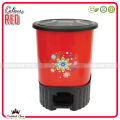 Fancy Step On Plastic Garage / Trash Can - Premium Fancy Looking Dustbin - Easy to Use - Paddle Bin Recycling Can. 