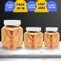 Set Of 3 Sizes Plastic Jars for Kitchen 1KG / 500Gms / 250Gms CAPACITY Plastic STORAGE JAR - JARS SET - Masala / Sugar Cheeni / Daal JAR - RACK Storage - FOOD GRADE PURE PLASTIC - LEAF  DESIGN - 6Pcs Of Each Size. 