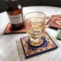Mini Persian Woven Rug Mat Tassels Cup Coaster Mousepad Retro Carpet Coffee Dining Pad Living Room Home Office Table Decor. 