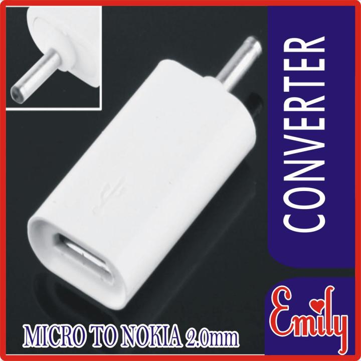 Android Micro USB to Nokia 2.0mm Charging and Data Converter Adapter