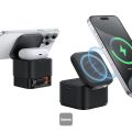 Baseus 25W Magnetic Wireless Charger, MagPro 2 in 1 Fast Charger Stand For iPhone and Airpods with USB-C Output For iWatch Charger. 