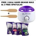 Pack o 3 Original Hot Wax Heater of Best High-Quality Guaranteed Warmer Machine Pro Wax 100 Wax Machine 100 grams hard wax beans and free wooden spatula For Hair Removal. 