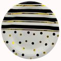 BLACK GOLDEN DOT PAPER PLATES - PACK OF 10 PAPER PLATES - BLACK GOLDEN THEME PAPER PLATES. 