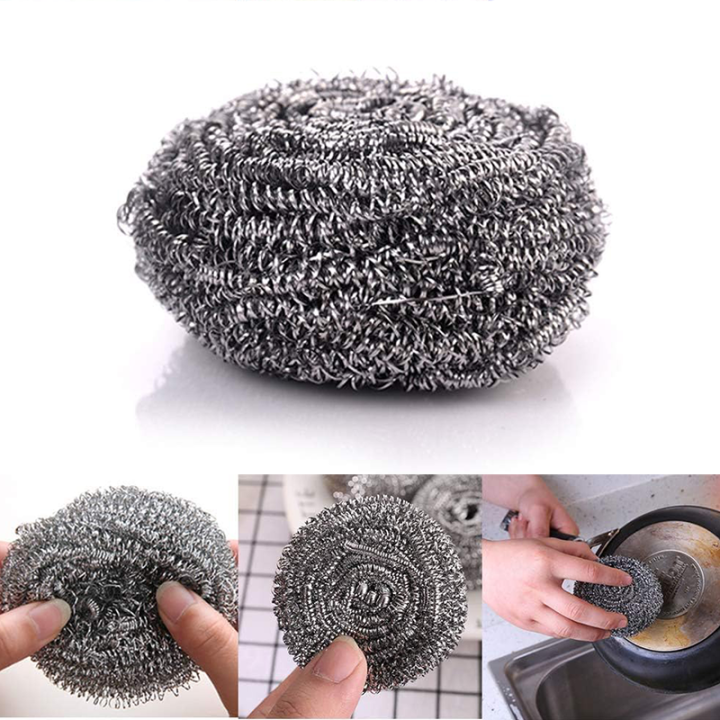 Pack of 1/2/3/6 Stainless Steel Dish Washing Sponge – Kochi – Wool - Joona – Scrub - Bartan Dhony Wali Kochi - SPONGE SINK CLEANER STAINLESS STEEL WOOL