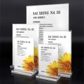 A4 （297*210mm） Acrylic Advertising Poster Picture Sign Holder T Shape Table Menu Price Display Frame For Restaurants. 